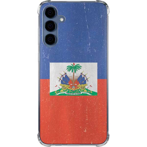 Haitian Flag Distressed Galaxy A35 5G Clear Case